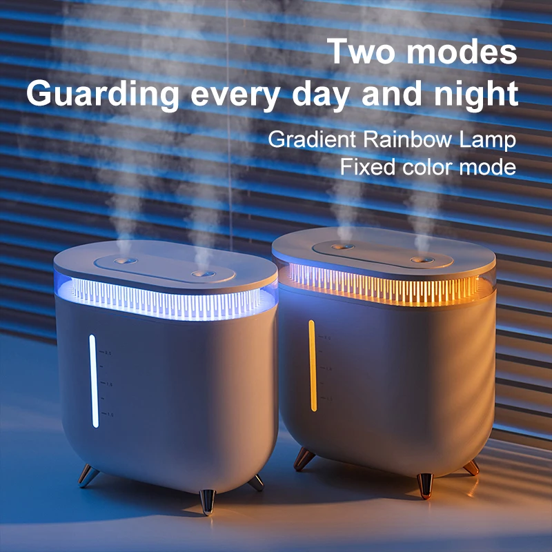 2l Ultraschall be feuchter Projektor Doppels prüh funktion wiederauf ladbar 3600 mah Spray Mini USB Luftbe feuchter für Schlafzimmer Haushalt Image