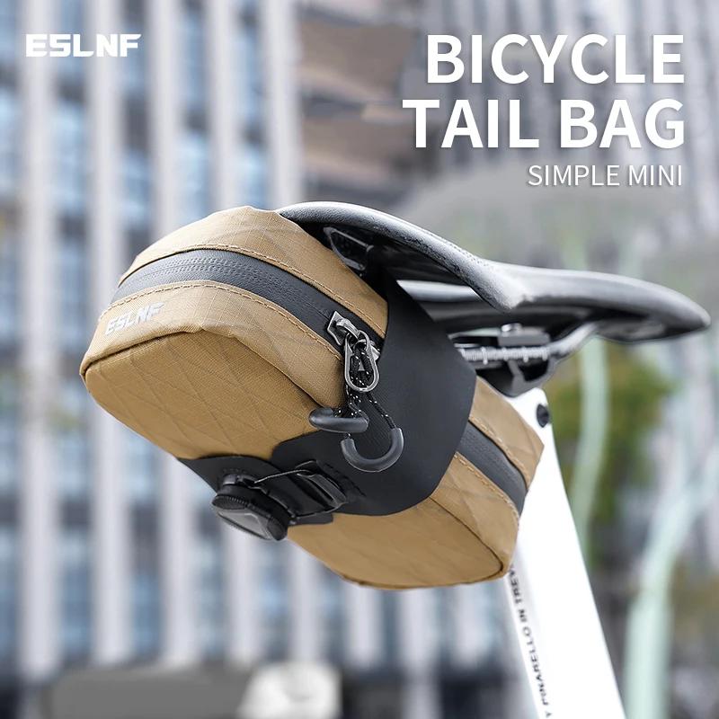ESLNF Selbstsichernder Knopf, wasserdichte Fahrradsatteltasche für Rennrad, Mountainbike, Fahrradzubehör ​ Image