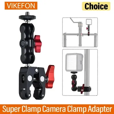 Super Clamp Kamera Klemmmontage Monitor 360° ° Ballhead Magic Arm Doppelkugelkopf-Adapter für DSLR-Kamera/Gopro/LED-Leuchten/Telefon