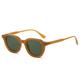 Uv Protection Vintage Small Sunglasses For Women Fashion Shades UV400 Oval Tea Pink Gradient Lens Men Punk Sun Glasses(Tea Dark Green)