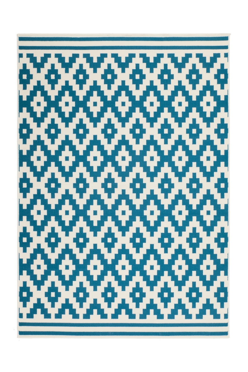 Kayoom Oriola 300 Weiß / Türkis 120cm x 170cm Image