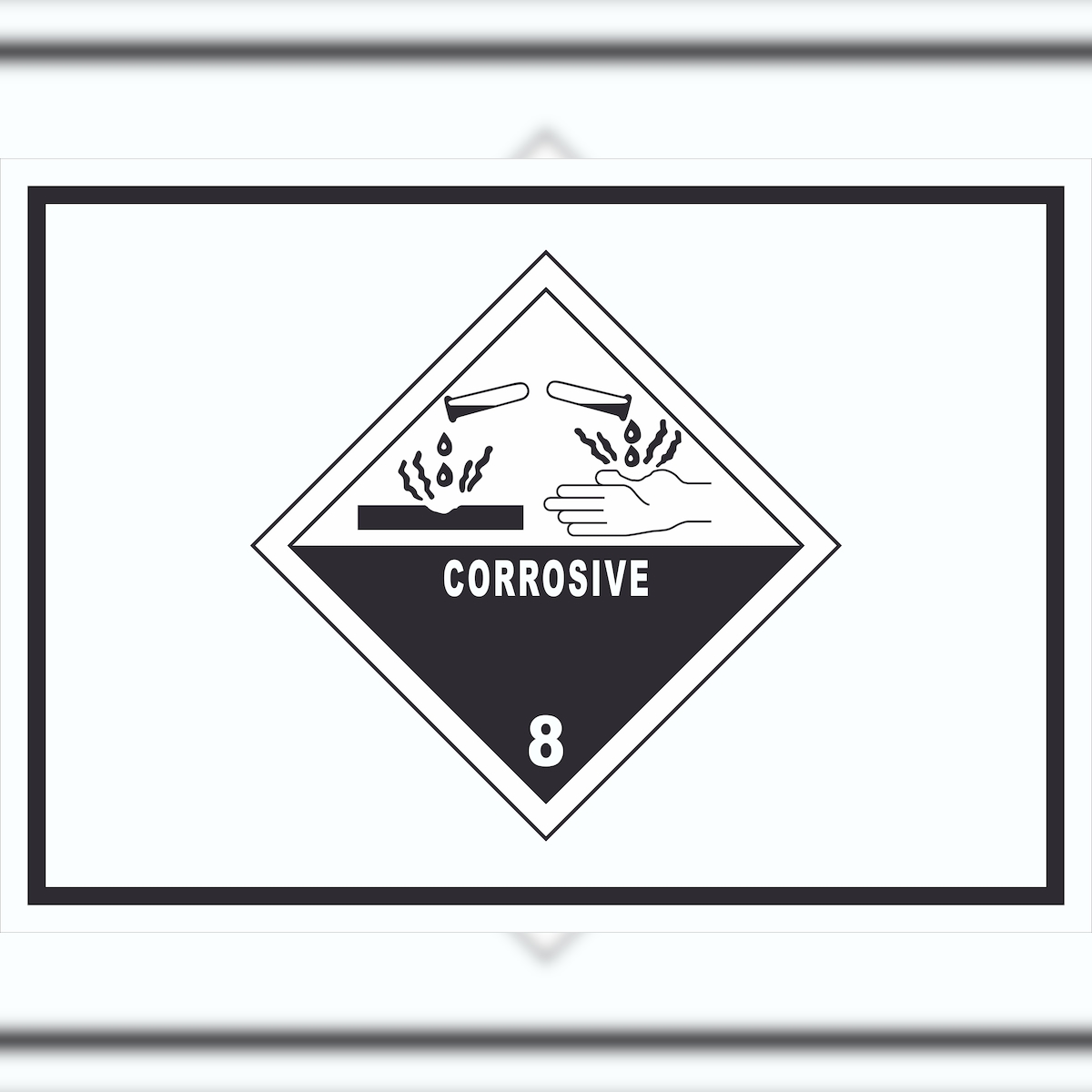 HB-Druck Schild Ätzende Stoffe Symbol Corrosive A4 Rückseite selbstklebend Image