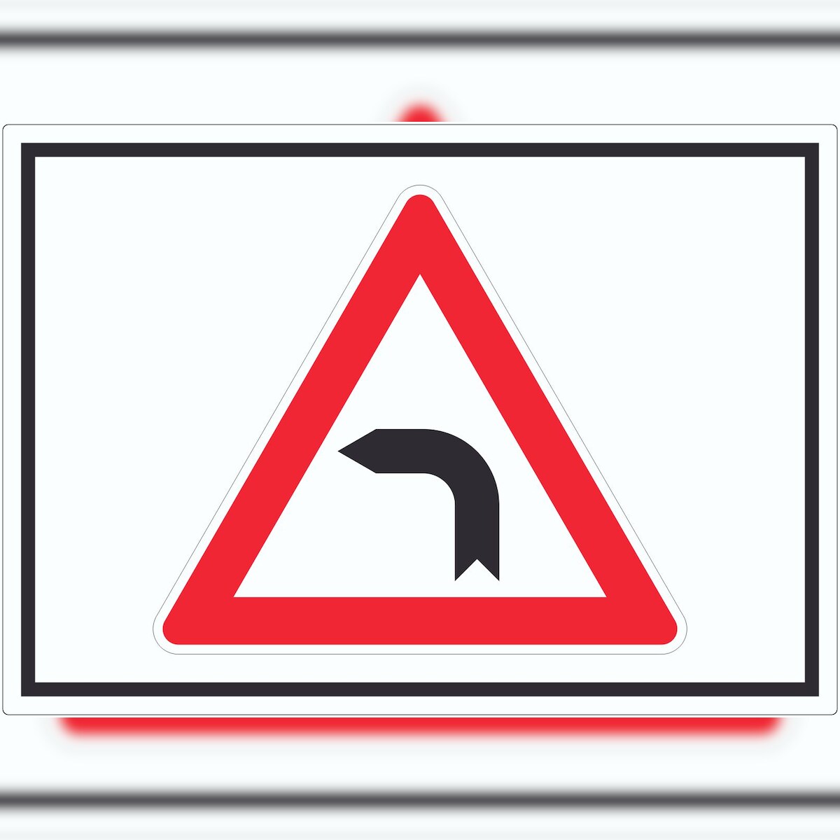 HB-Druck Aufkleber Achtung Kurve links Symbol A7 (74x105mm) Image