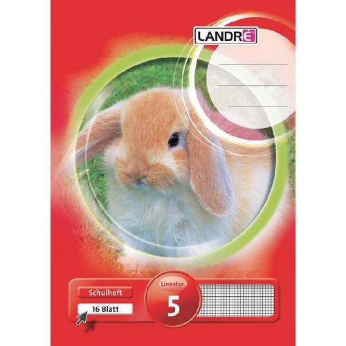 LANDRÉ Schulheft DIN A5 Kariert Rot 100050071 16 Blatt Image