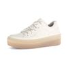 Plateausneaker GABOR, Damen, Gr. 39, weiß (sanftes weiß), Nappaleder, unifarben, sportlich, Schuhe, Freizeitschuh, Halbschuh, Schnürer mit Best Fitting-Ausstattung