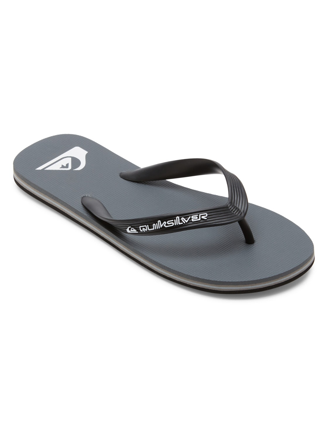Sandale QUIKSILVER "Molokai Core", Herren, Gr. 11 (44), grau (grau 1), Obermaterial: Synthetikmaterial / Außensohle: Moosgummi, Schuhe Sandale