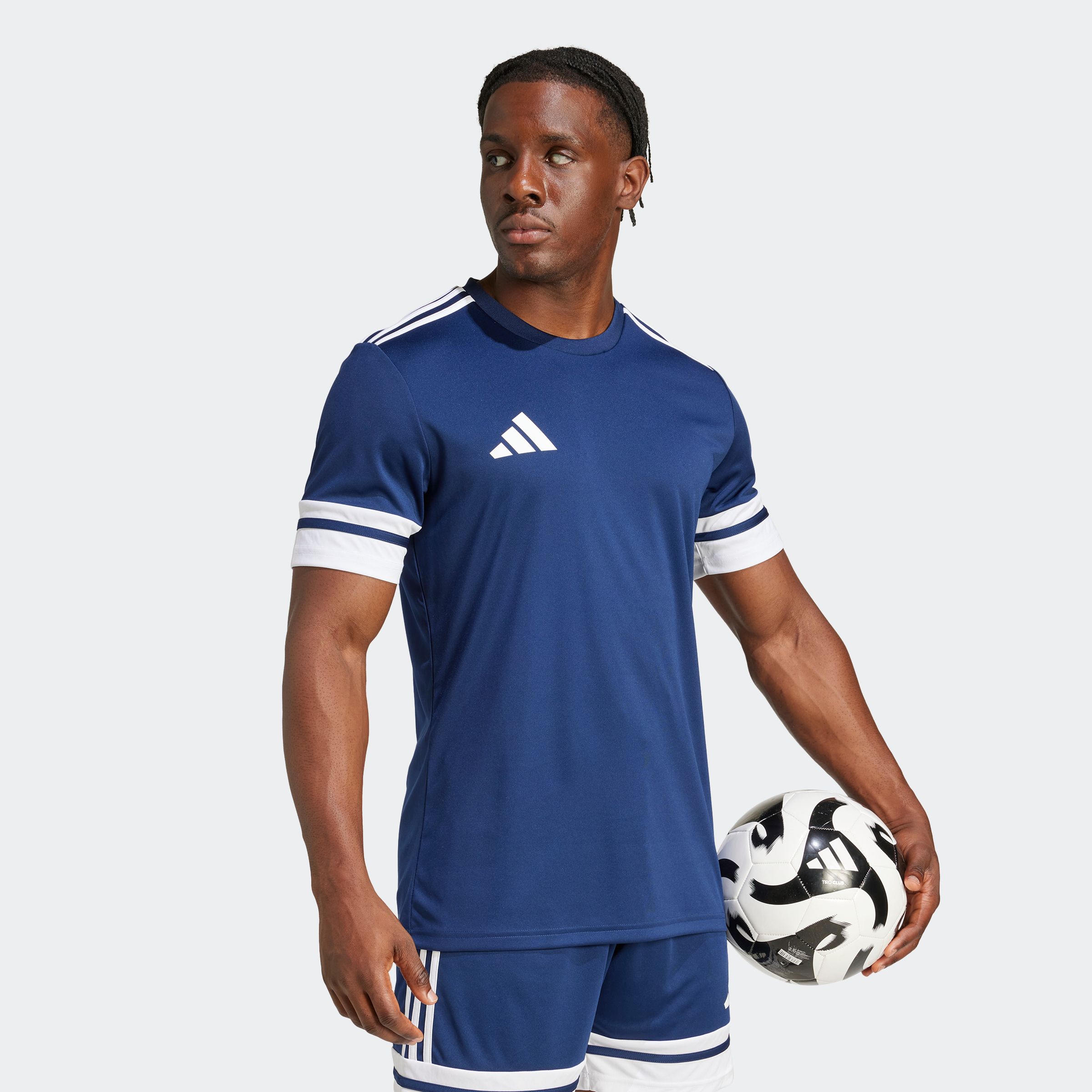Fußballtrikot ADIDAS PERFORMANCE "SQUA25 JSY M", Herren, Gr. XXL, blau (team navy blau 2, weiß), Obermaterial: 100% Polyester, Rundhals, Trikots Fußballtrikot