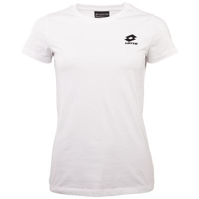T-Shirt LOTTO, Damen, Gr. S (36), weiß (hellweiß), 100% Baumwolle, unifarben, sportlich, normal, Rundhals, Kurzarm gerader Abschluss, Shirts, - in körpernaher Form
