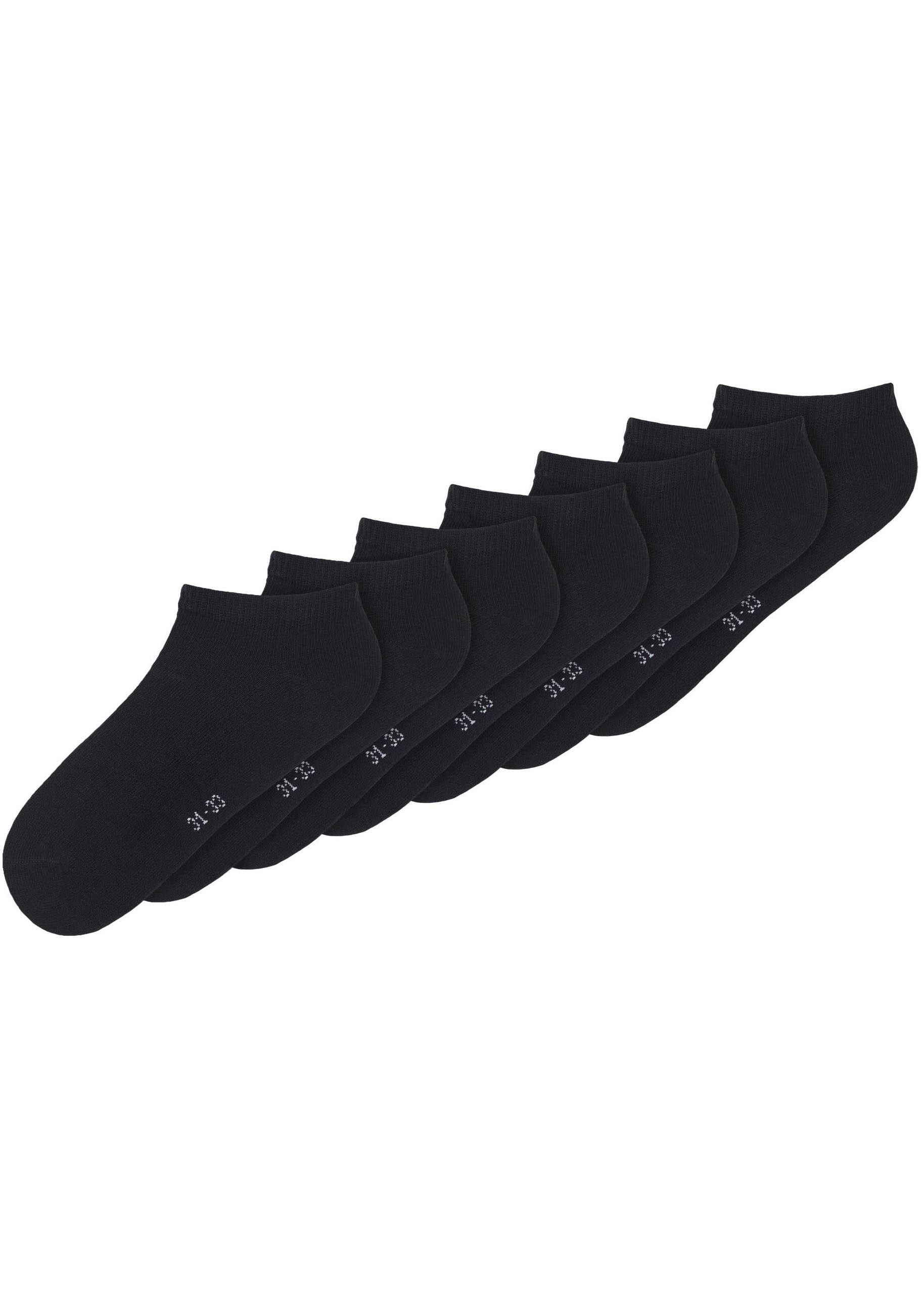 Kurzsocken NAME IT "NKNANCLE 7P SOLID NOOS", Kinder, Gr. 37-39, schwarz, Baumwollmischung, uni, Socken Image