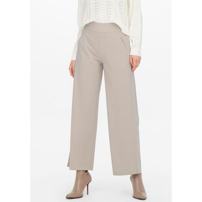 Schlupfhose JDY "JDYLOUISVILLE CATIA WIDE PANT JRS NOOS", Damen, Gr. L (40), Länge 34, grau (chateau gray), Web, Obermaterial: 95% Polyester, 5% Elasthan, unifarben, modisch, relaxed fit lang, Hosen, Sommerhose, hinten mit elastischem Bündchen Image