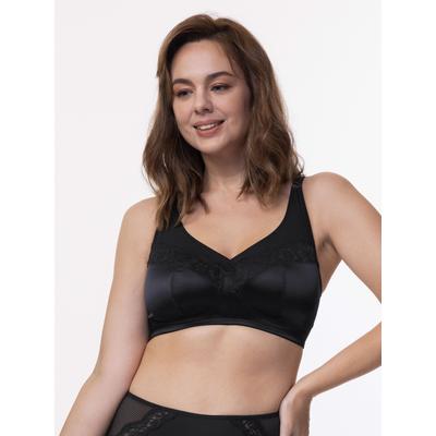 Minimizer-BH DORINA "TEAGAN", Damen, Gr. 95, Cup D, schwarz, Satin, Spitze, Obermaterial: 92% Polyester, 8% Lyocell, feminin, BHs, ohne Bügel, breite Träger, Satin und Spitze Image