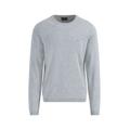 Strickpullover FYNCH-HATTON, Herren, Gr. XXL, grau (light grau), Strick, Obermaterial: 100% Baumwolle, unifarben, casual, regular fit taillenbedeckt, Rundhals, Langarm gerader Abschluss, Pullover, mit Logo Stickerei