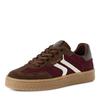 Plateausneaker TAMARIS, Damen, Gr. 36, merlot kombiniert, Veloursleder, Glattleder, kontrastfarbene Details, sportlich, Schuhe, Freizeitschuh, Halbschuh, Schnürschuh mit gepolstertem Schaftrand