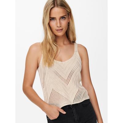 Stricktop JDY "JDYSUN TANK TOP KNT NOOS", Damen, Gr. XL (42), beige (tapioca), Strick, Obermaterial: 100% Polyacryl, unifarben, modisch, V-Ausschnitt, ohne Ärmel, Tops Image