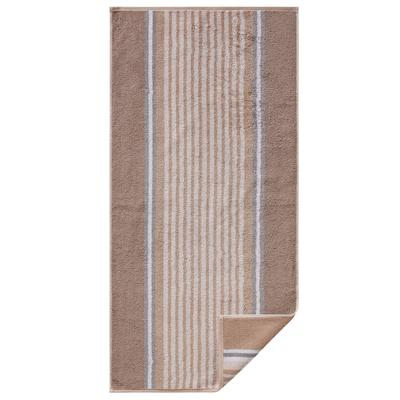 Handtuch CAWÖ Gr. 4, beige (beige, gestreift), B:16cm L:22cm, 100% Baumwolle, Handtücher (Packung) Image
