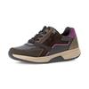 Keilsneaker GABOR ROLLINGSOFT, Damen, Gr. 43, dunkelbraun, schwarz kombiniert, Kalbsleder, Ziegenveloursleder, kontrastfarbene Details, sportlich, Schuhe, Schnürer, Halbschuh, Freizeitschuh mit zusätzlichem Reißverschluss