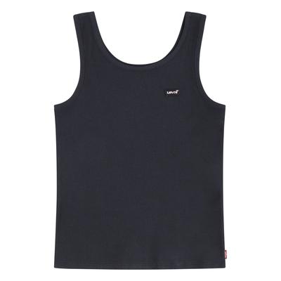 Ripptanktop LEVI'S KIDS "LVG MEET AND GREET RIBBED TANK", Mädchen, Gr. 5 (110), schwarz, Obermaterial: 95% Baumwolle, 5% Elasthan, casual, Rundhals, ohne Ärmel, Tops, for GIRLS