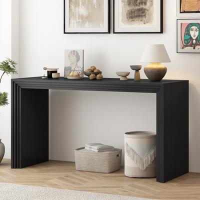 Paulownia Veneer Console Table, Modern Sofa Table Long Entryway Table Accent Table 59.2''L x 15.8''W x 31.8''H
