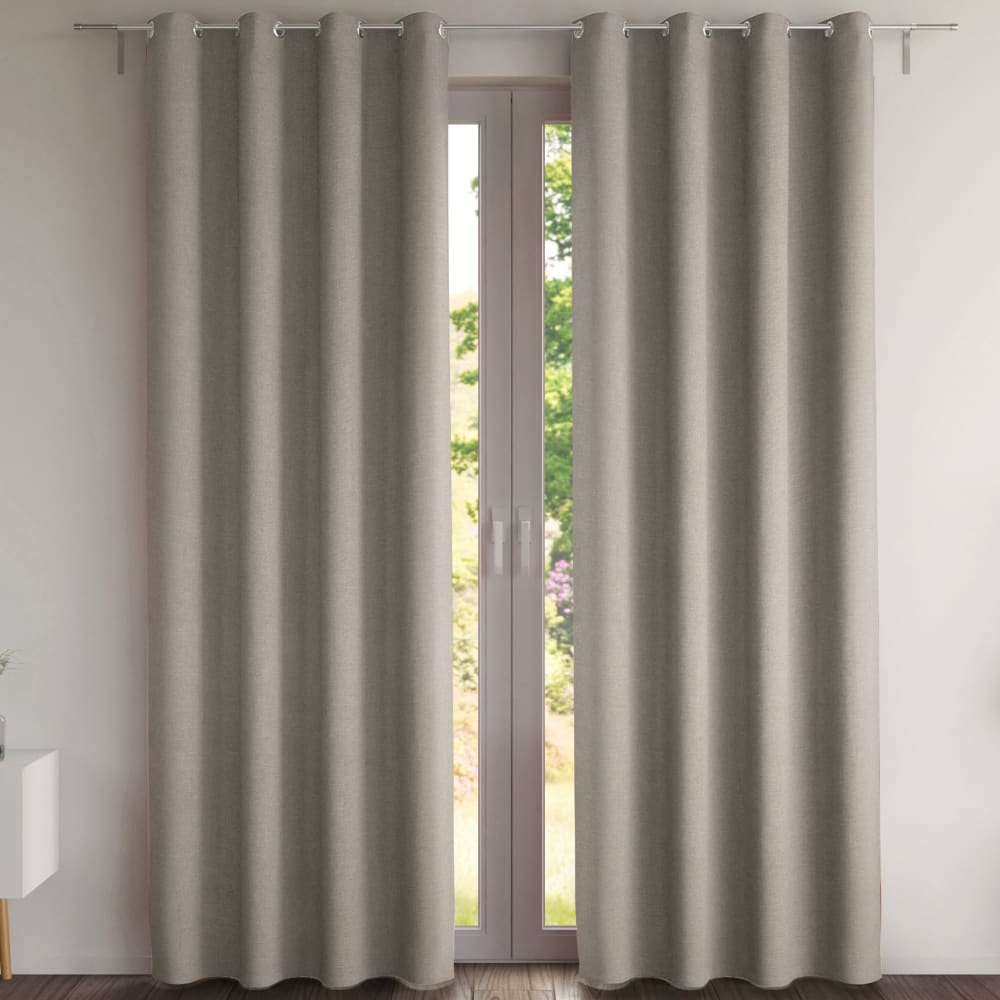 Rideau occultant en polyester beige sable 140x180cm