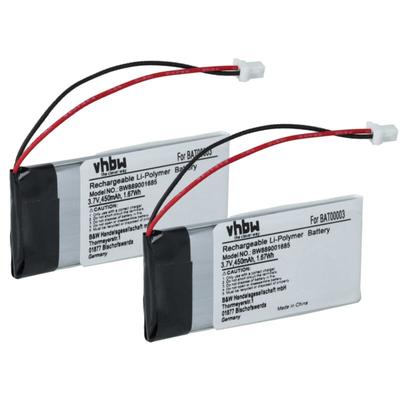 2x Akku Ersatz für Cardo BAT00003 für Wireless Headset Kopfhörer (450 mAh, 3,7 v, Li-Polymer) - Vhbw Image