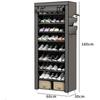 L&h-cfcahl - Schuhschrank 60 x 30 x 160 cm, Grauer Schuhschrank, Schuhregal, 10-fach Stoff, mit