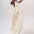 Femmes Robe Midi Robe en coton et lin Robe Nuisette Robe Imprimée Mode Moderne Extérieur Vacances Fête Coupe régulière Uni Sans manches Bretelles spaghetti Noir Vert Abricot Été