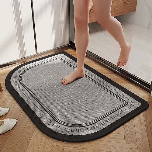 Tapis de salle de bain fin, séchage rapide, absorbant, antidérapant, tissé en sisal, tapis de bain pour salle de bain, tapis de salle de bain, tapis de salle de bain, tapis de sol tissé lavable, tapis