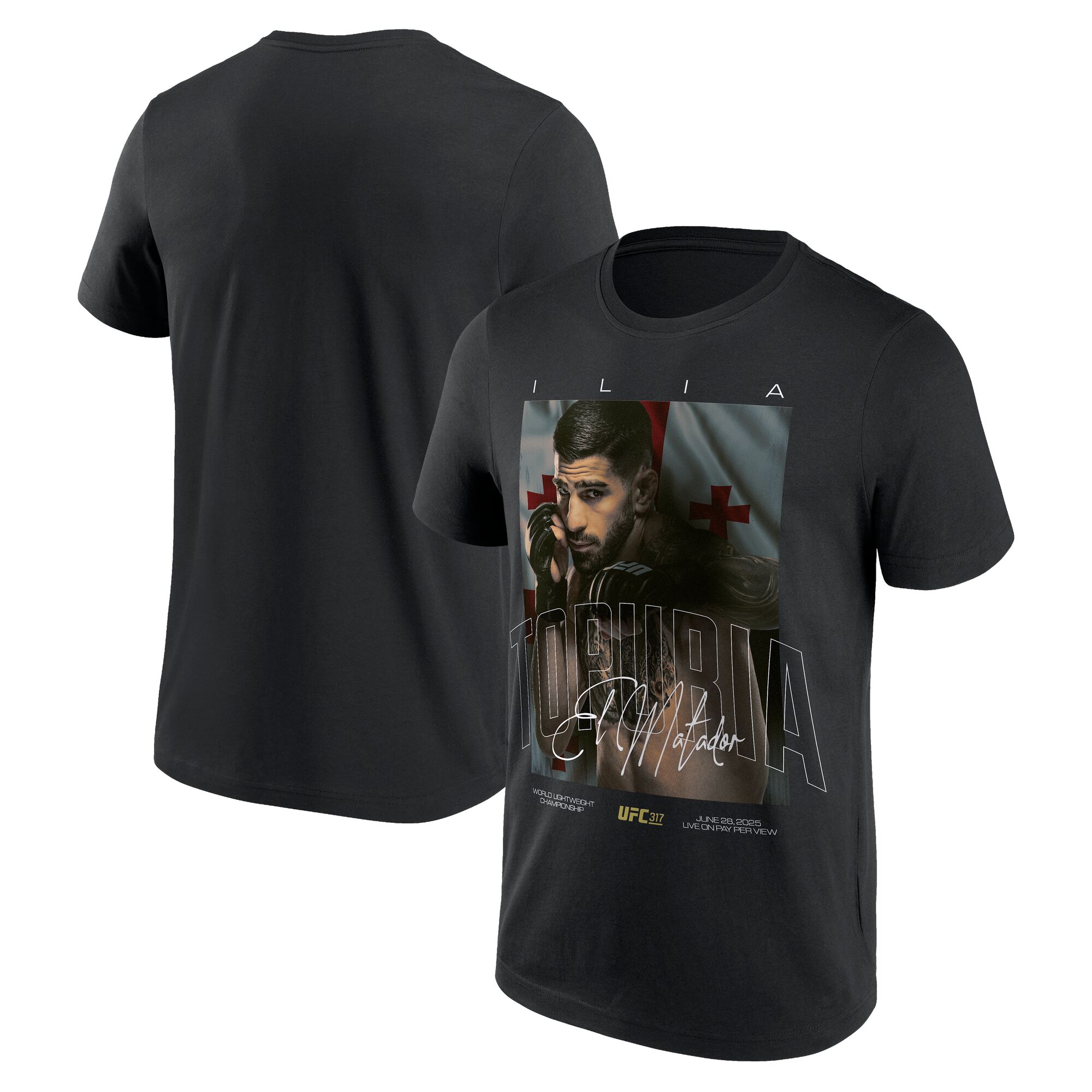 Ilia Topuria UFC 317 Fighter T-Shirt - Schwarz - Herren Image
