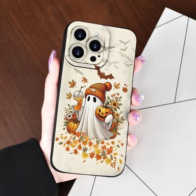 TEMU Creative Cute Pumpkin And Little Pattern Simple Trend For Men And Women Matte Texture Phone Case For Iphone 15 14 11 Xs Xr X 7 8 Plus Pro , As A Gift , Family, Boyfriend, Girlfriend Image