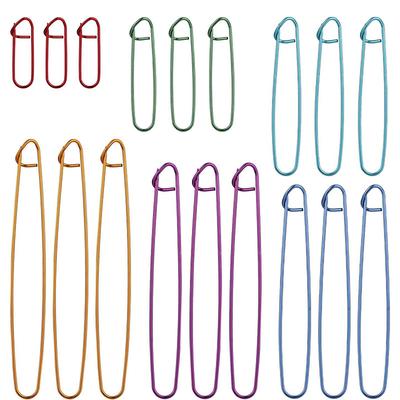 TEMU 18pcs Aluminum Knitting Holders, Assorted Colors Yarn Markers For Crochet & Sewing Supplies, Durable Cable Needle Accessories Image