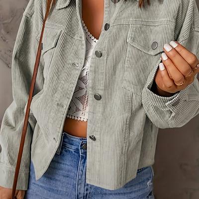 TEMU New Stylish And Elegant Solid Color Pocket Jacket For Women Image