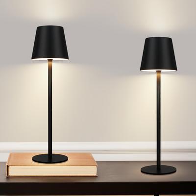 TEMU 2 Pack Led Table Lamp Desk Lamp Wireless - Bedside Lamp Touch Dimmable Table Lamp Black Bedside Lamp Table Usb Bedside Lamp Rechargeable Metal For Nightstand Desk Image