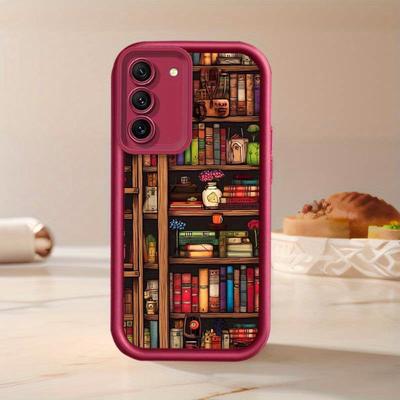TEMU Luxury Art Bookshelf Graffiti Fashion Cover S22 S21 S20 Lite + Fe 2022 Note 20 Ultra Eye Ladder Phone Case Image