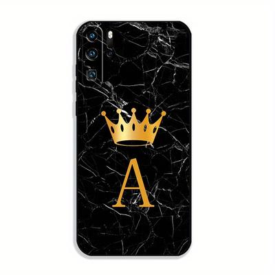 TEMU Crown Marble Letter A Phone Case Honor X7a, X8a, X8, X8b, 90 Lite, X9b, X9, X7, X5, X7b, X9a, Lite, And , P40, P30 Lite. It Features A And Offers Protective Shockproof Image