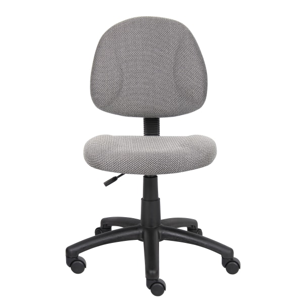 Boss Office Products Perfect Posture Deluxe Ergonomic Fabric Mid-Back Office Task Chair, Gray