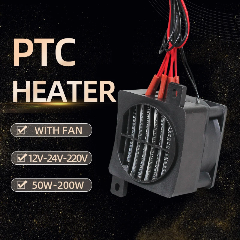 PTCYIDU Isolierte PTC-Heizung mit Lüfter, 12 V ~ 220 V, 50 W ~ 200 W, elektrische Raumheizung für Inkubator, konstante Temperaturheizung Image