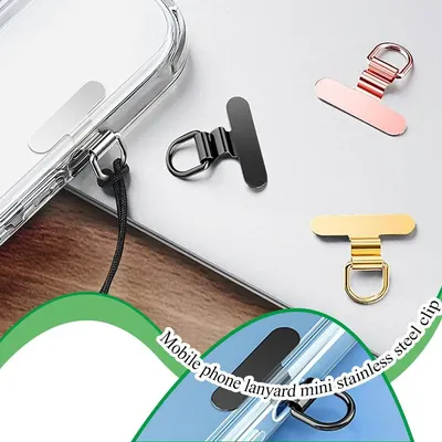 Mobile Phone Lanyard Gasket Mini Steel Clip Back Connection Patch Side Mobile Ultra-thin Piece Phone Hanging Meta T1i6
