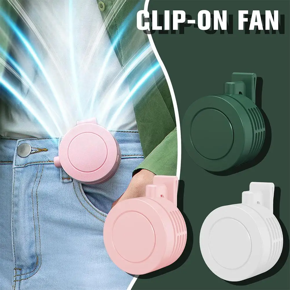 Mini-Clip-Ventilator zum Aufhängen an der Taille, Hals-Ventilator für Mädchen, elektrischer Luftkühlungsventilator, 900 mAh, USB, blattloser Ventilator, 3 Geschwindigkeiten, tragbare Kühler, Luft Image