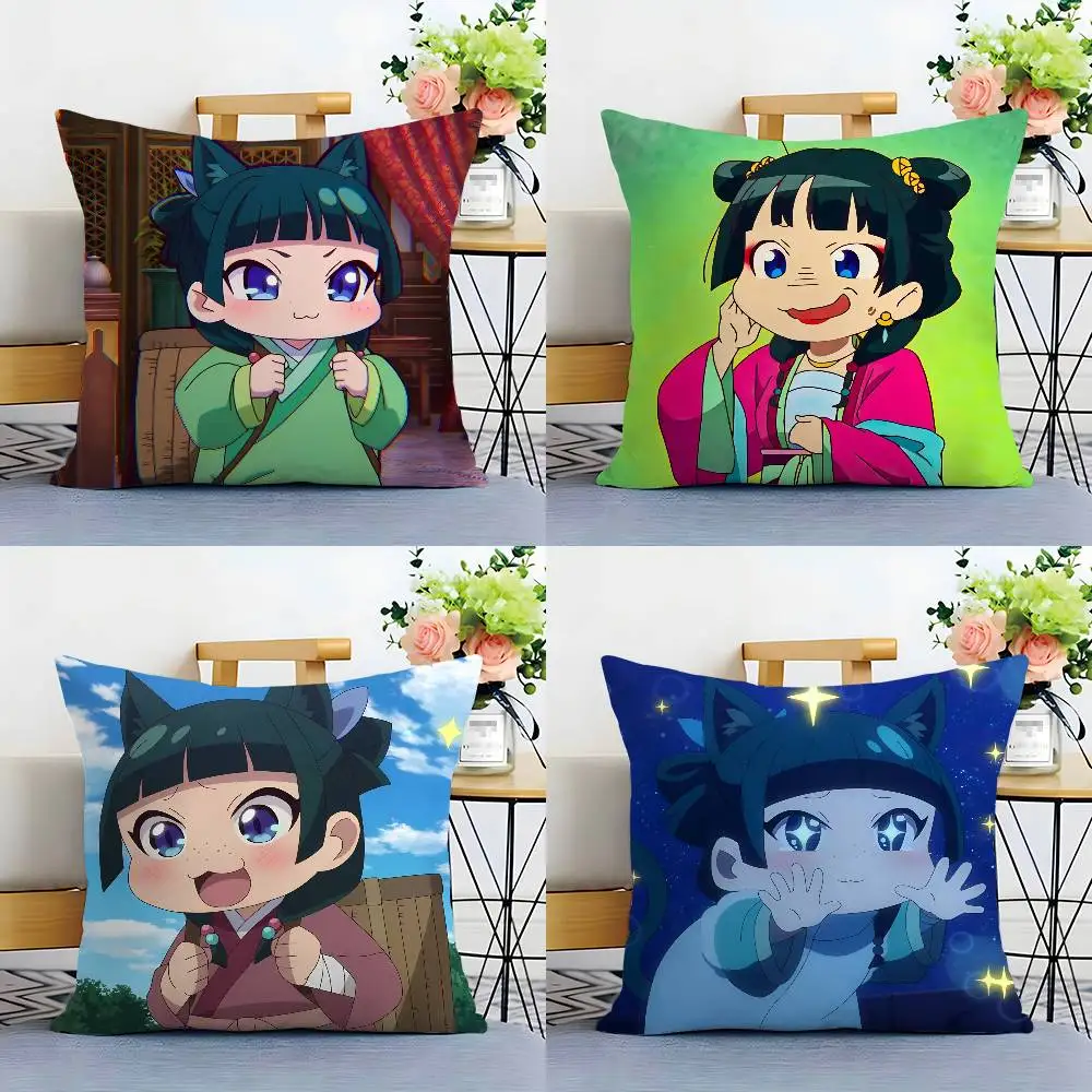 Anime The Apothecary Diaries Niedlicher Maomao-Kissenbezug, quadratischer doppelseitiger Druck-Kissenbezug für Sofa, Zuhause, Schlafzimmer, Dekoration, Geschenk Image