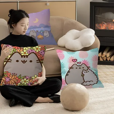 1PC Cartoon Katzen Stich Lucky Dragon kissenbezug sofa kissenbezug hause zimmer dekoration kinder geschenk Image