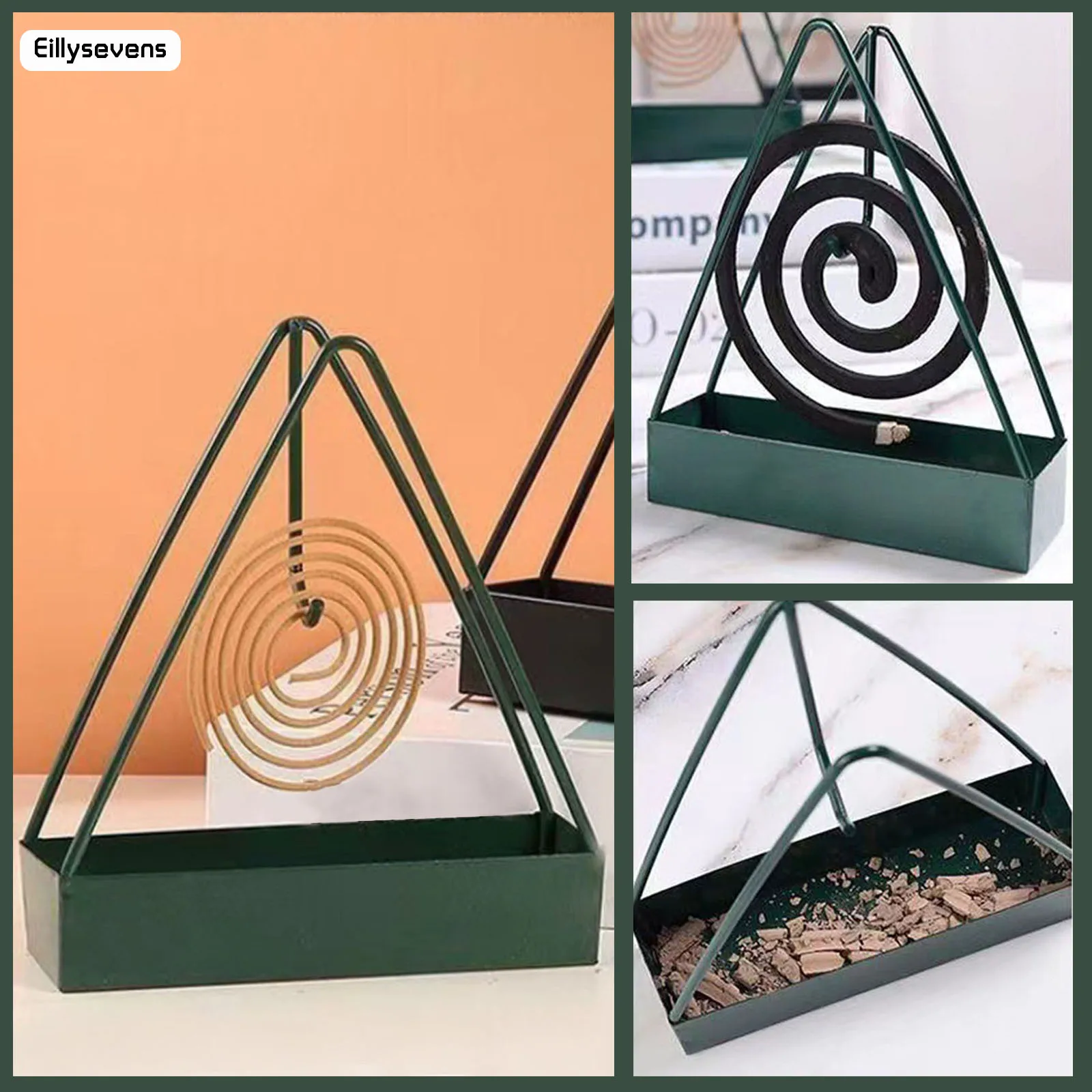 Kreativer Mückenspulenhalter aus Edelstahl mit Tablett, Spirale, modernes Mückenschutz-Räucherständer, Platte für Spiralen, Weihrauch Image