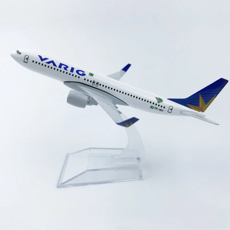 Simulation 16 cm B737 Brasilien Varig Airlines Flugzeug Modell Passagier Hobby Sammlung Statische Display Innen Dekoration