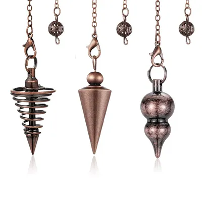 Metal Pendulum for Dowsing Divination Pendulos Spiral Small Cone Gold Color Copper Radiesthesia Pendulums Healing Pendule Gifts