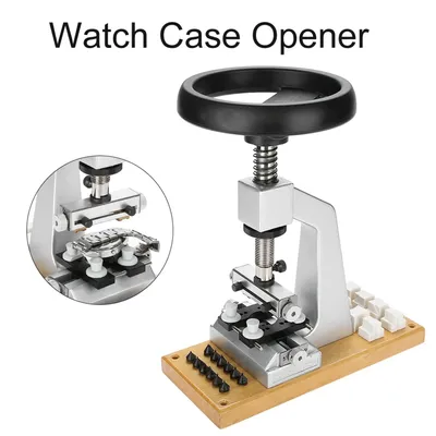 Bench Watch Case Opener Watch Repair Tool Watch Case Remover Bench Watch Case Opener Wristwatch Tool Back Opener with 6 Dies