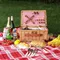 HOME Wicker Picnic Basket for 2 Person, Willow Hamper Basket Sets with Insulated Compartment