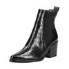 Stiefelette PAUL GREEN "Paul Green Stiefelette Leder/Textil", Damen, Gr. 40, schwarz, Leder, Textil, casual, Schuhe