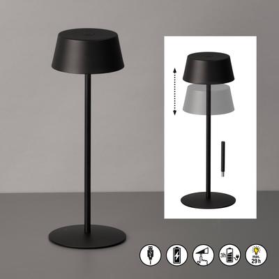 EASY BY FHL Außen-Tischleuchte "Verona", beige (sandschwarz), 1 flammig, Ø 11,00cm H: 30,00cm, Lampen, lange Leuchtdauer Image
