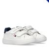 Sneaker TOMMY HILFIGER, Kinder, Gr. 27, weiß (weiß, blau), Synthetik, modisch, Schuhe, Klettschuh, Freizeitschuh mit Logoverzierung
