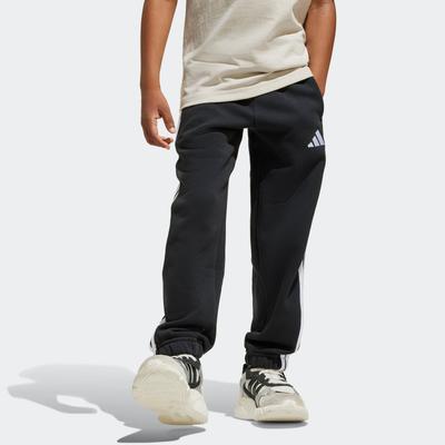 Sporthose ADIDAS SPORTSWEAR "LK 3S FL PT 240", Kinder, Gr. 104, N-Gr, schwarz-weiß (schwarz, weiß), Obermaterial: 70% Baumwolle, 30% Polyester, sportlich, Hosen Image