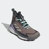 Wanderschuh ADIDAS TERREX "TERREX FREE HIKER 2.0 GORE-TEX", Gr. 42, trace braun, wonder aluminium, carbon, Textil, Synthetik, sportlich, Schuhe, wasserdicht